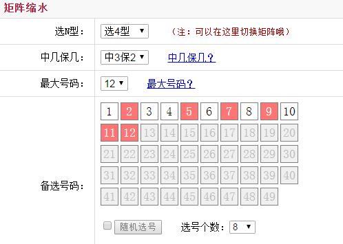 彩票中的旋转矩阵有没12选4的公式是什么