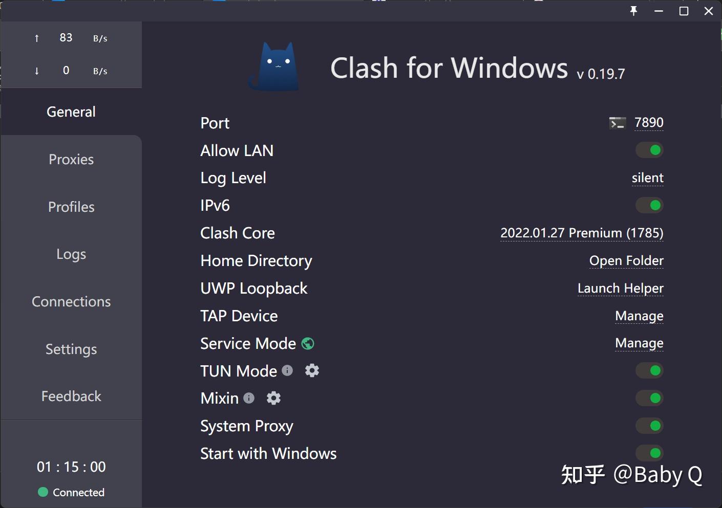 如圖,全都綠的即可步驟2:打開所有開關下載安裝clash for windows