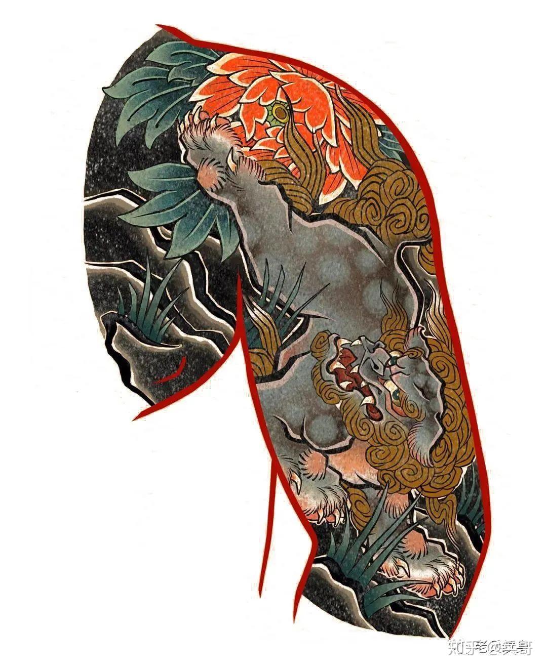 日式七分袖纹身手稿-图库-五毛网