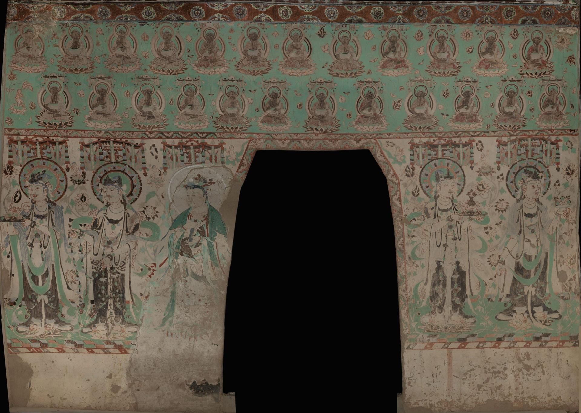 神游千年大美敦煌盛唐320窟北壁西方极乐净土佛刹清幽南壁飞天欢逐