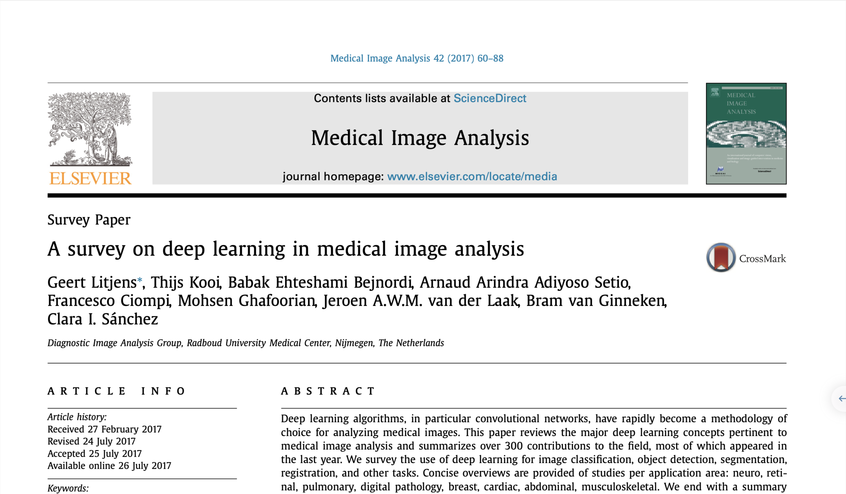 《A Survey on Deep Learning in Medical Image...》简译 - 知乎