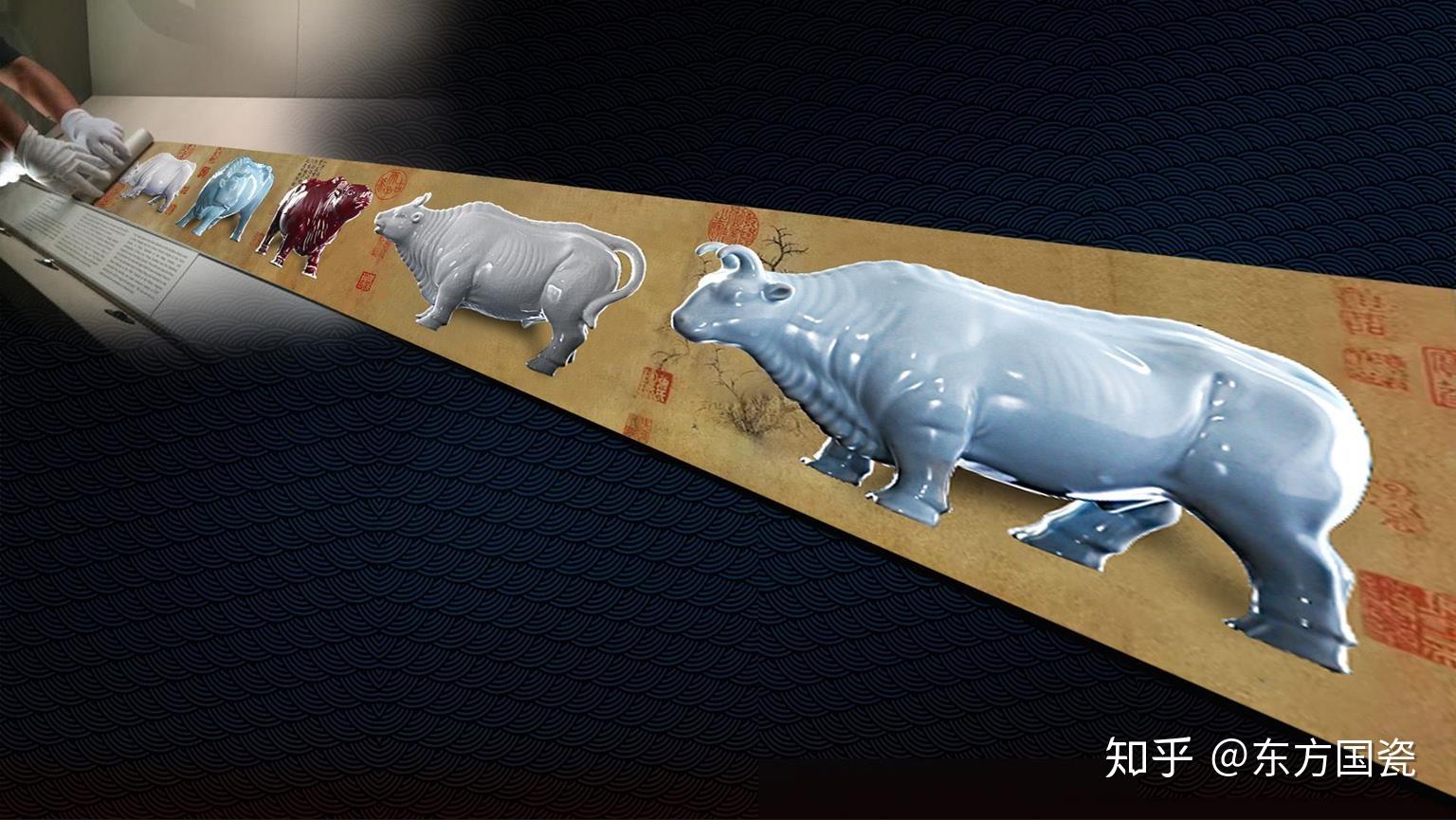 五大名窑瓷塑作品五牛纳福惊世而出可惜宋徽宗看不到了