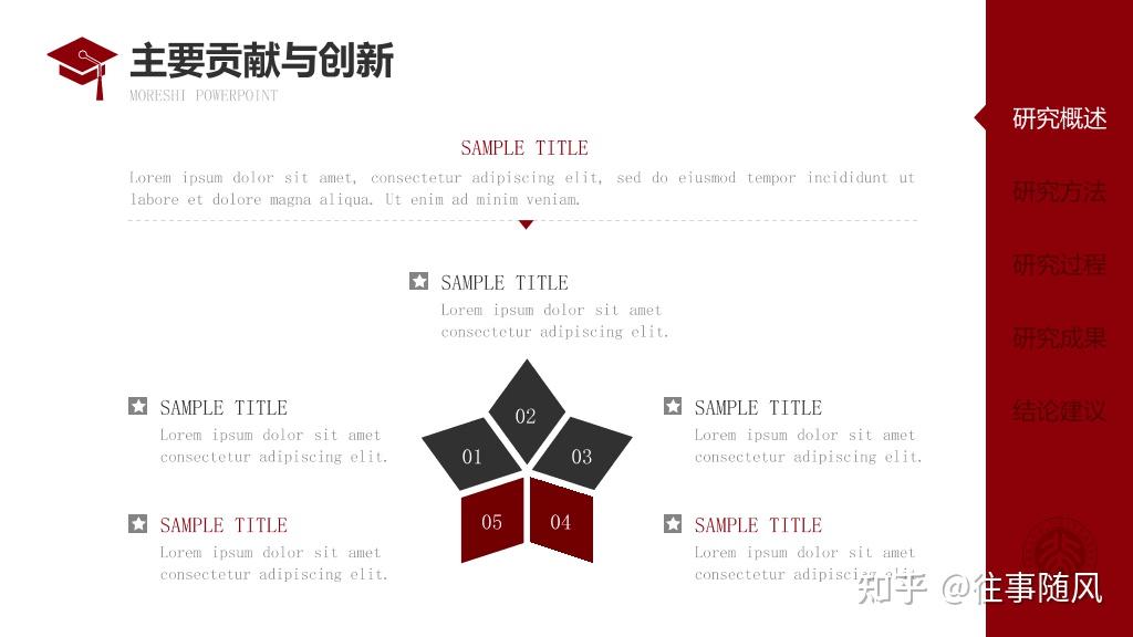 红色侧边导航论文答辩PPT模板免费下载 - 知乎