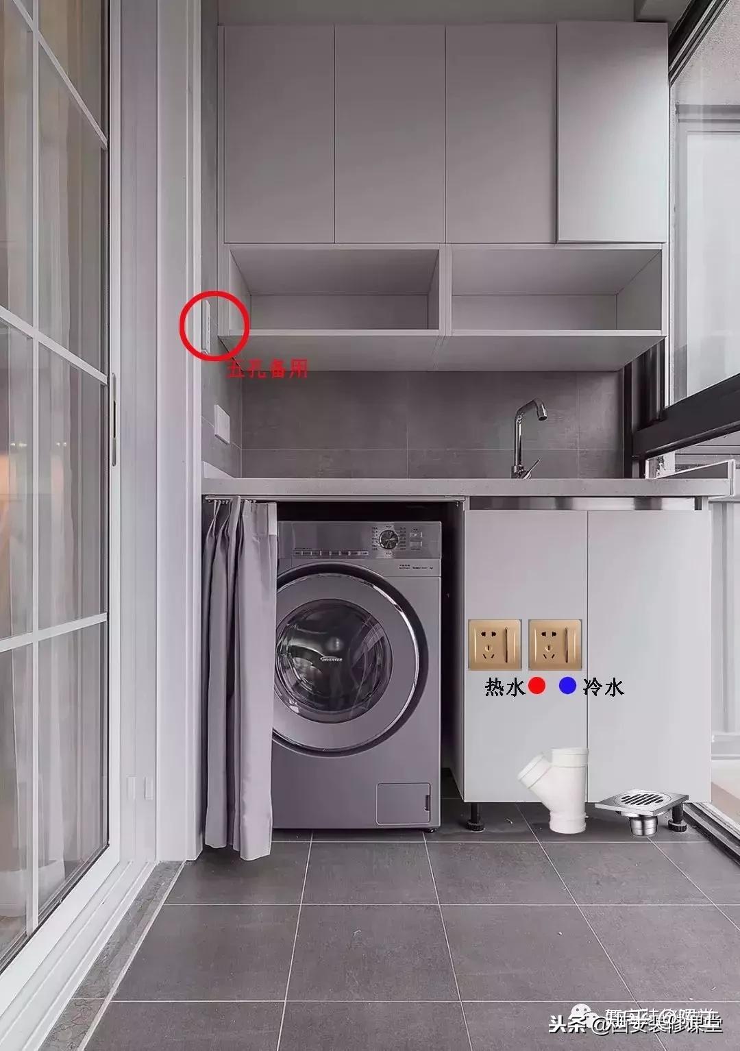 阳台排水口只有一个又要安装洗衣机希望多一个排水怎么解决