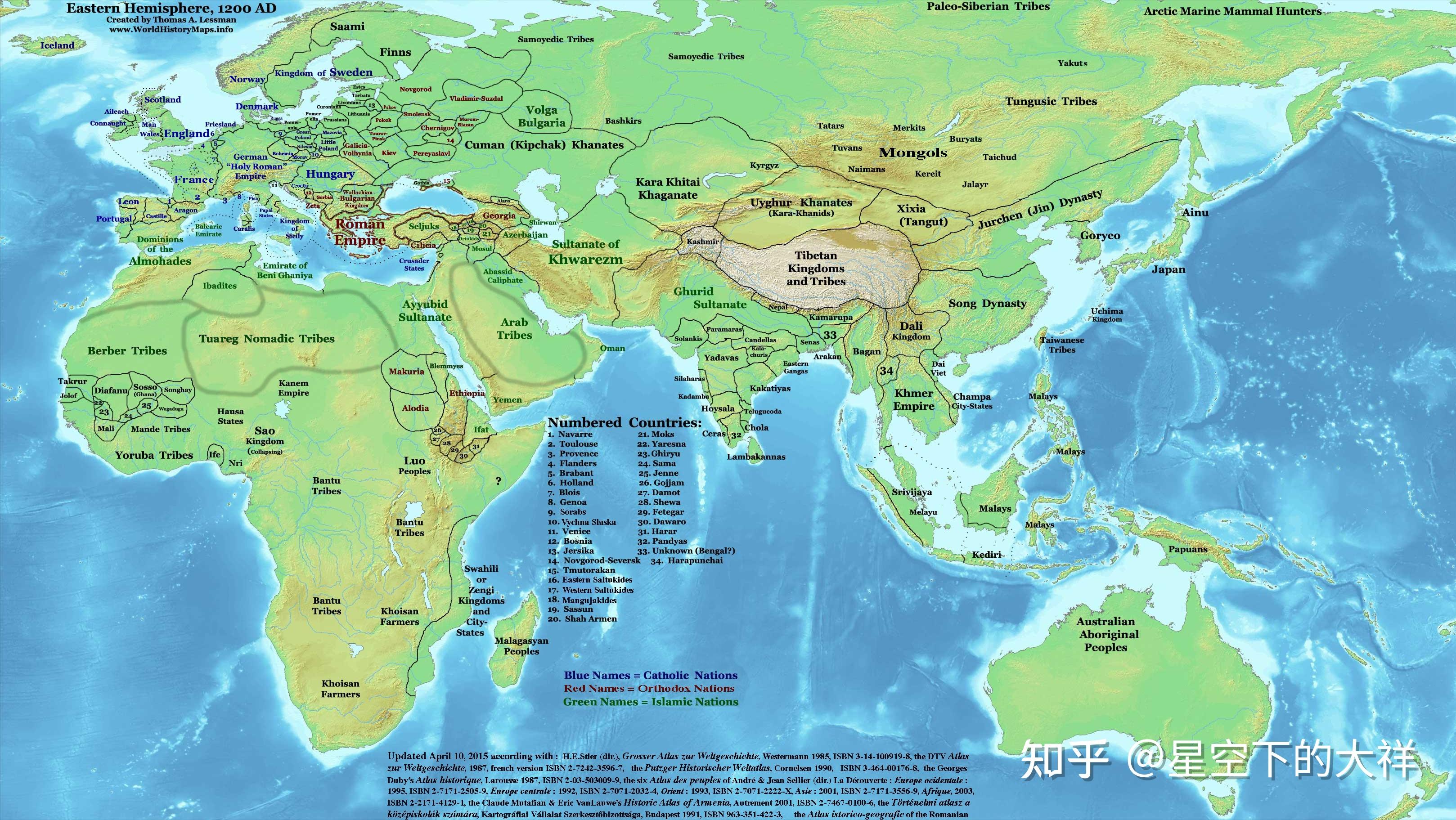 成吉思汗扩张前的欧亚地图在这之前,元太祖成吉思汗去世后,由幼子拖雷