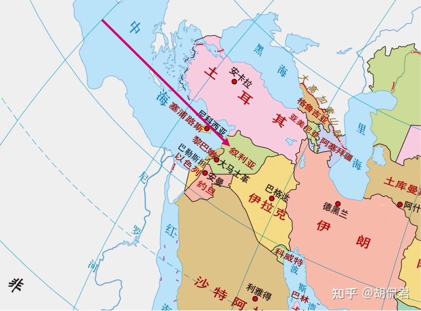 叙利亚地图位置图片