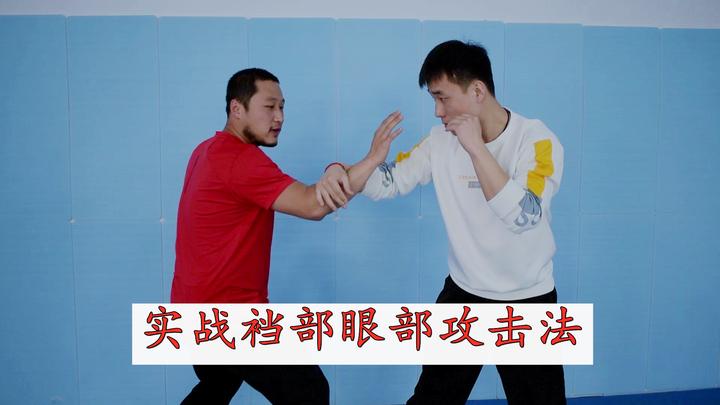 形意拳裆部眼部攻击法2大人打小孩摁着对手重心进攻