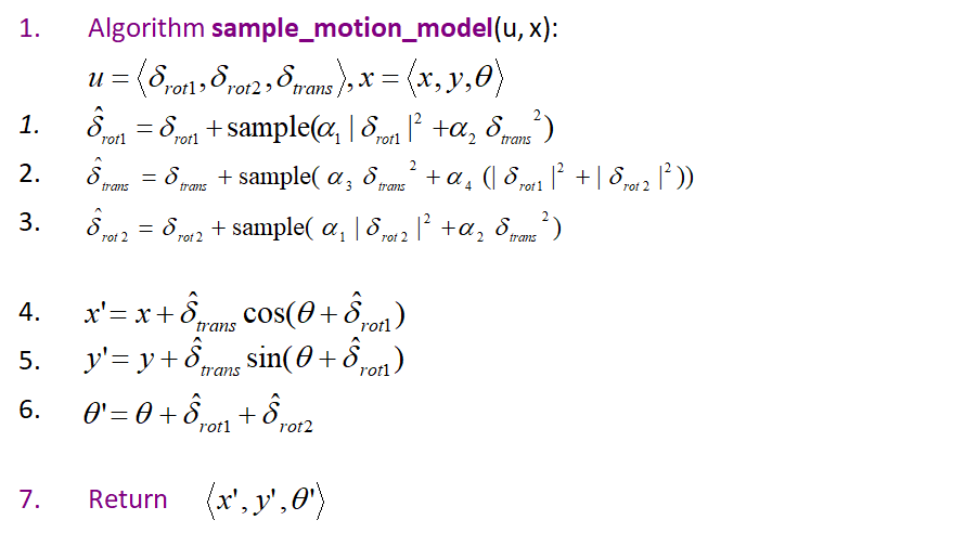 两种:基于里程计模型(给定轮式编码)基于速度模型( 给定速度)deduced