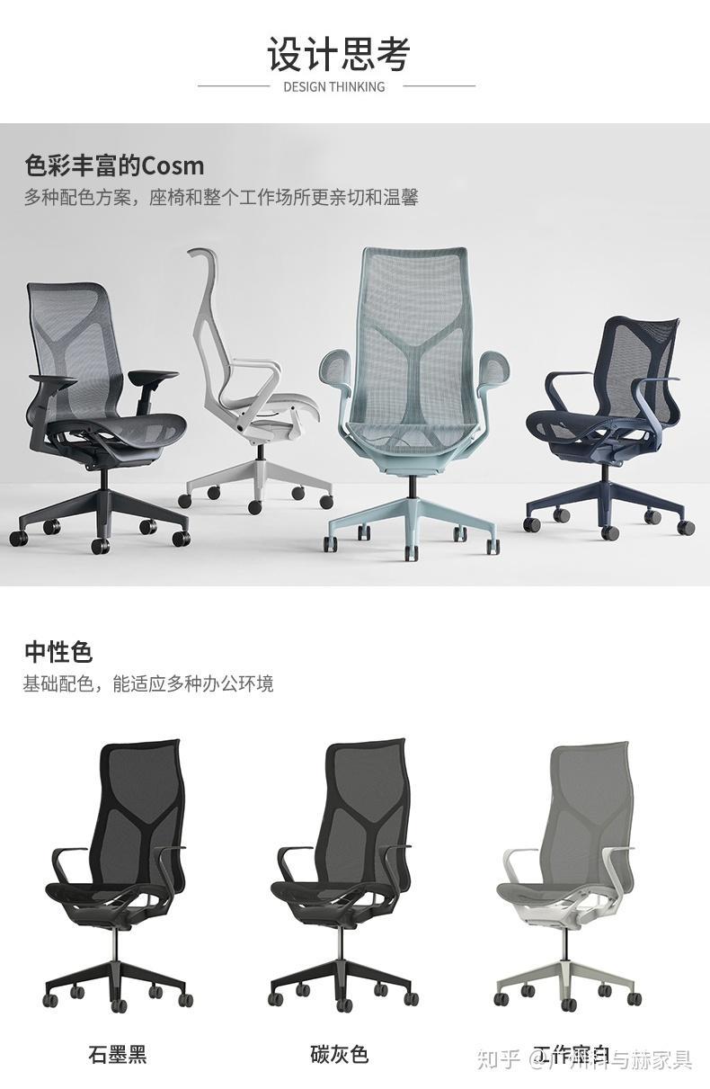 赫曼米勒cosm标准扶手高靠背人体工学椅介绍