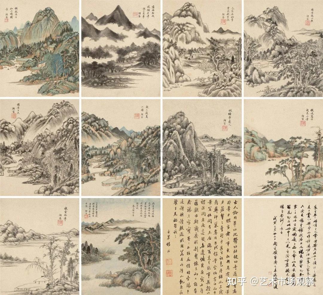 拍卖过亿的名作欣赏之王时敏《仿各家山水画册》 - 知乎