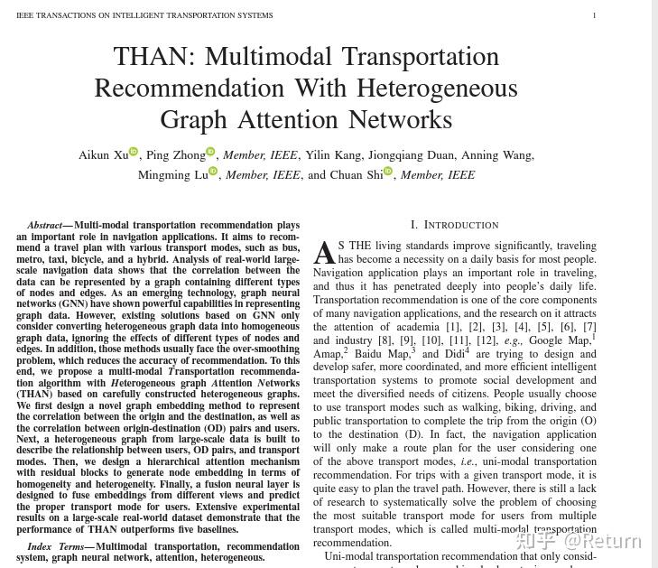 THAN: Multimodal Transportation Recommendation With Heterogeneous Graph ...