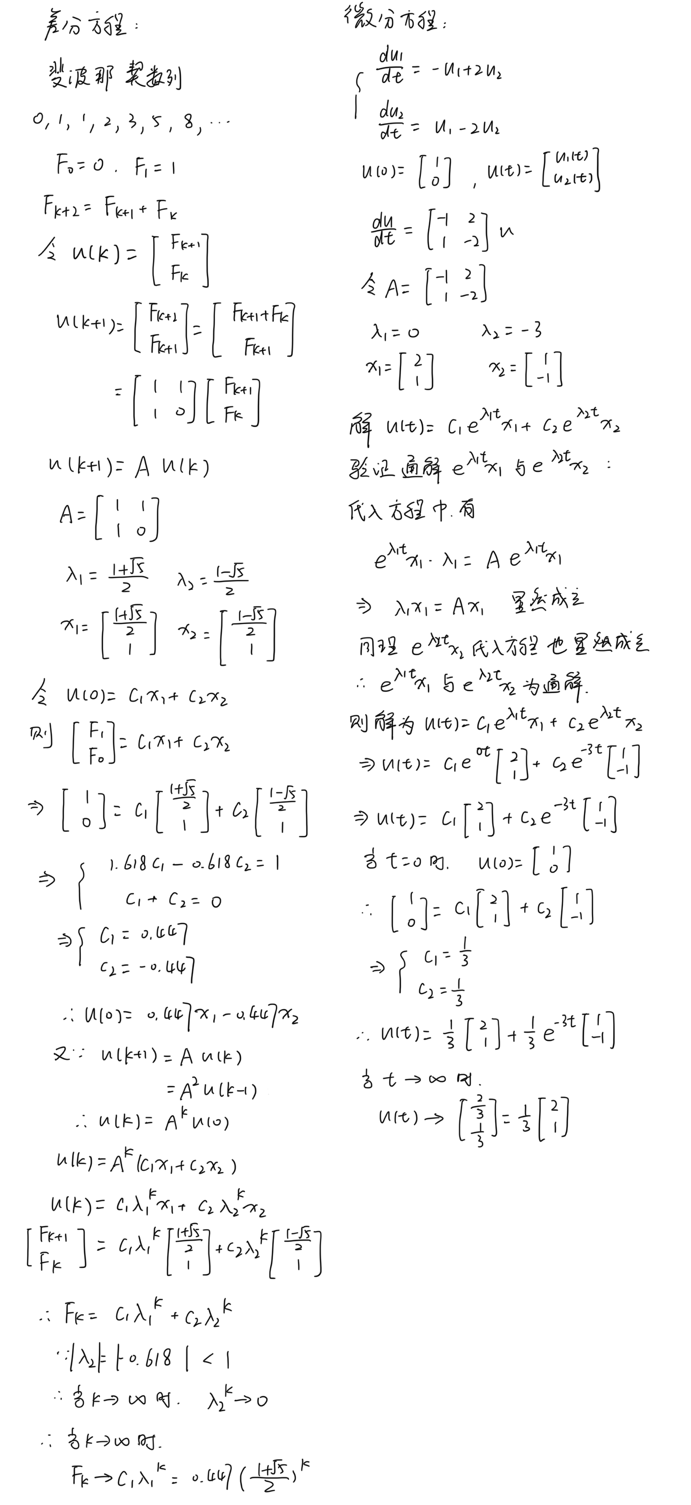 线性代数-求解差分方程与微分方程的区别 - 知乎