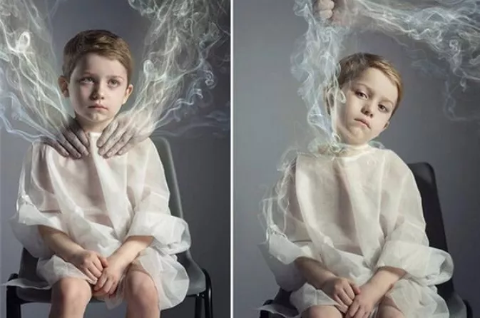 小孩抽烟被父亲打图片图片