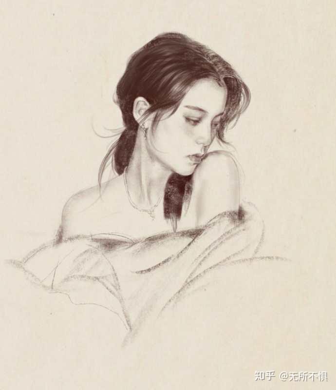 代画速写素描人头像