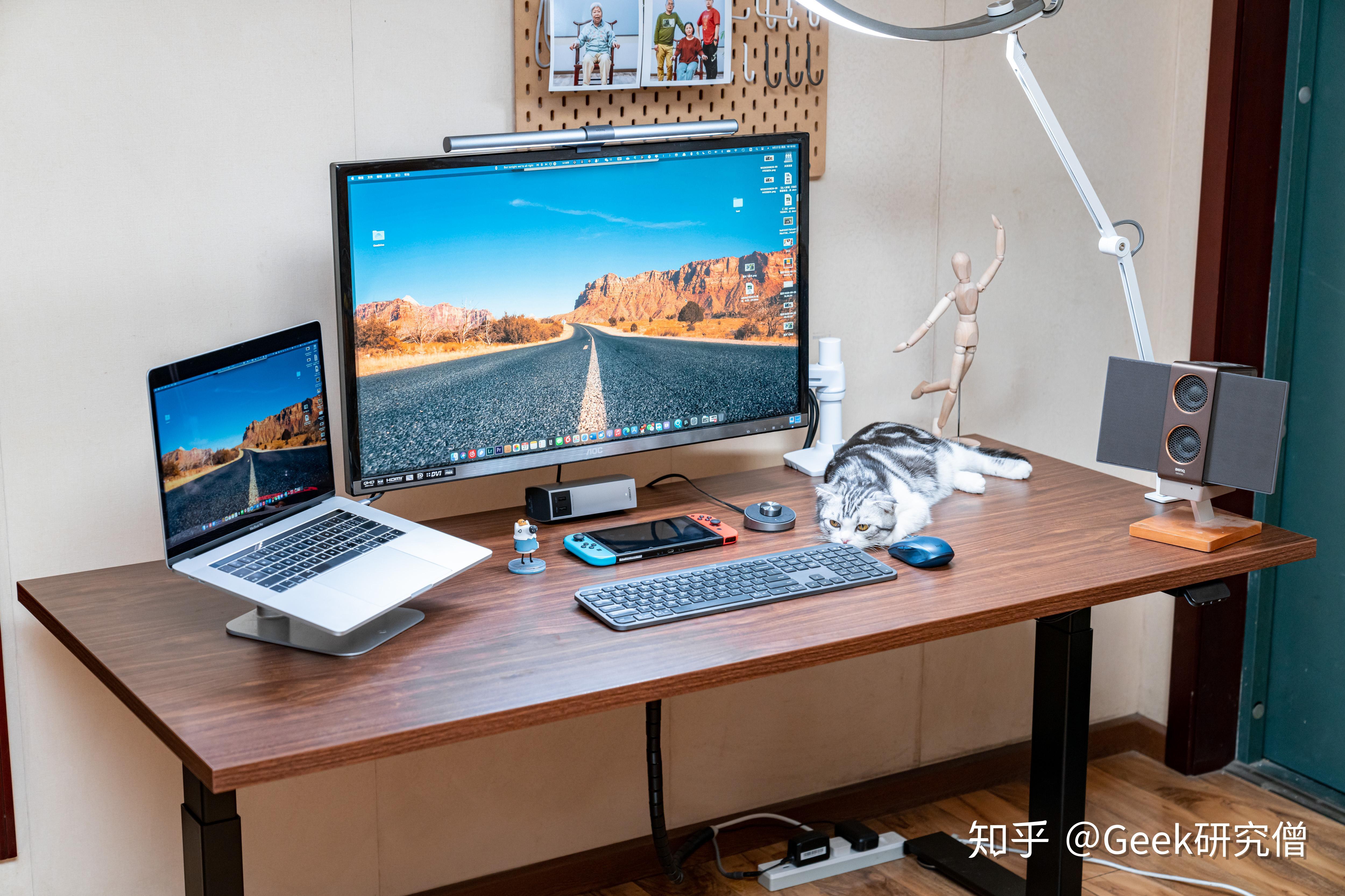 OMAX站立式办公桌可升降电脑桌台式笔记本站立办公台写字学习桌-阿里巴巴