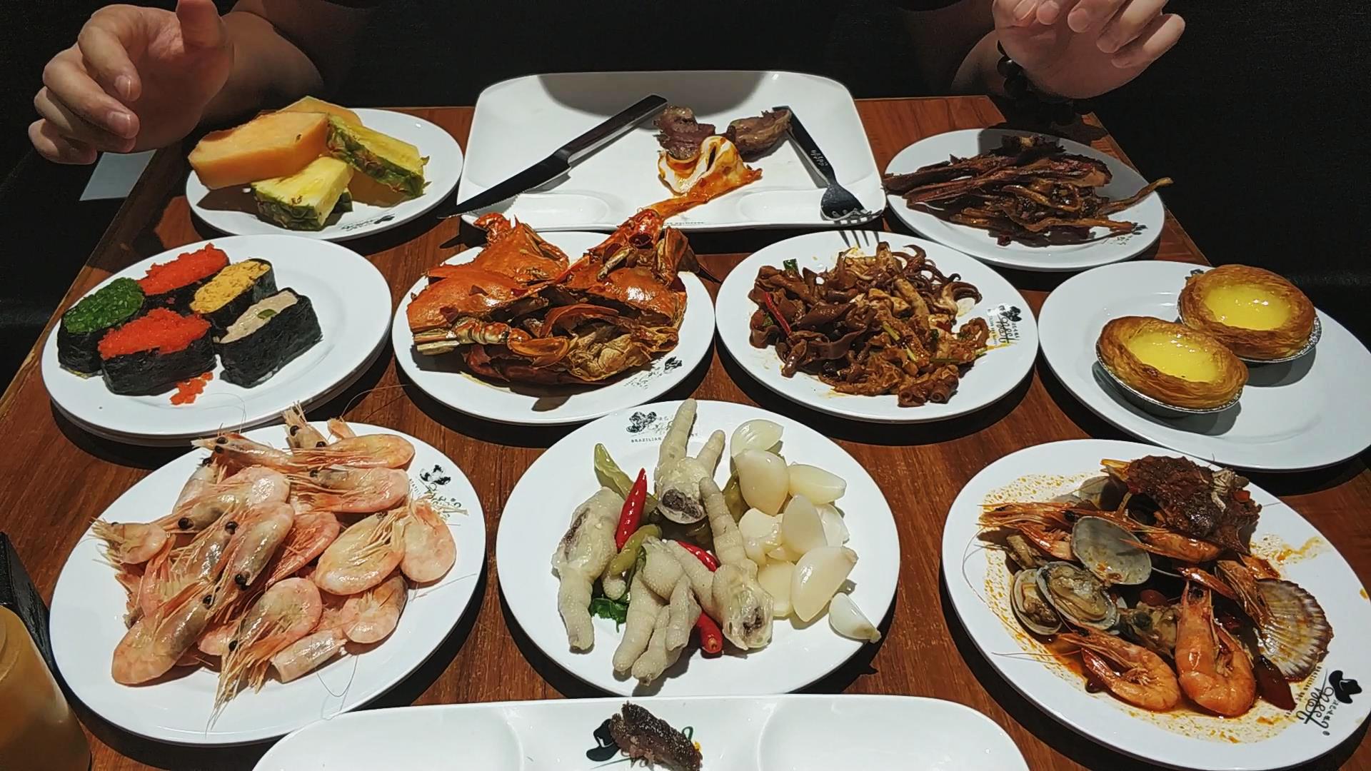 天津50元一位海鲜烤肉自助餐小龙虾螃蟹随便吃你能吃多少