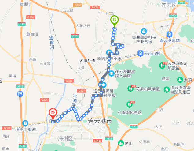 连云港602路线路图图片