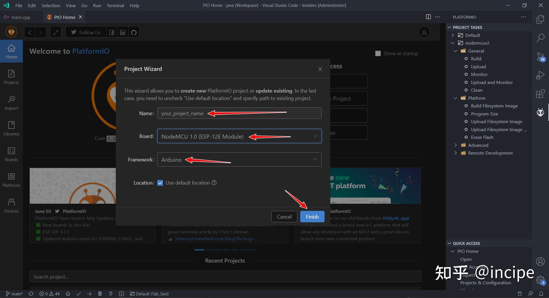 Vscode platformio esp8266 