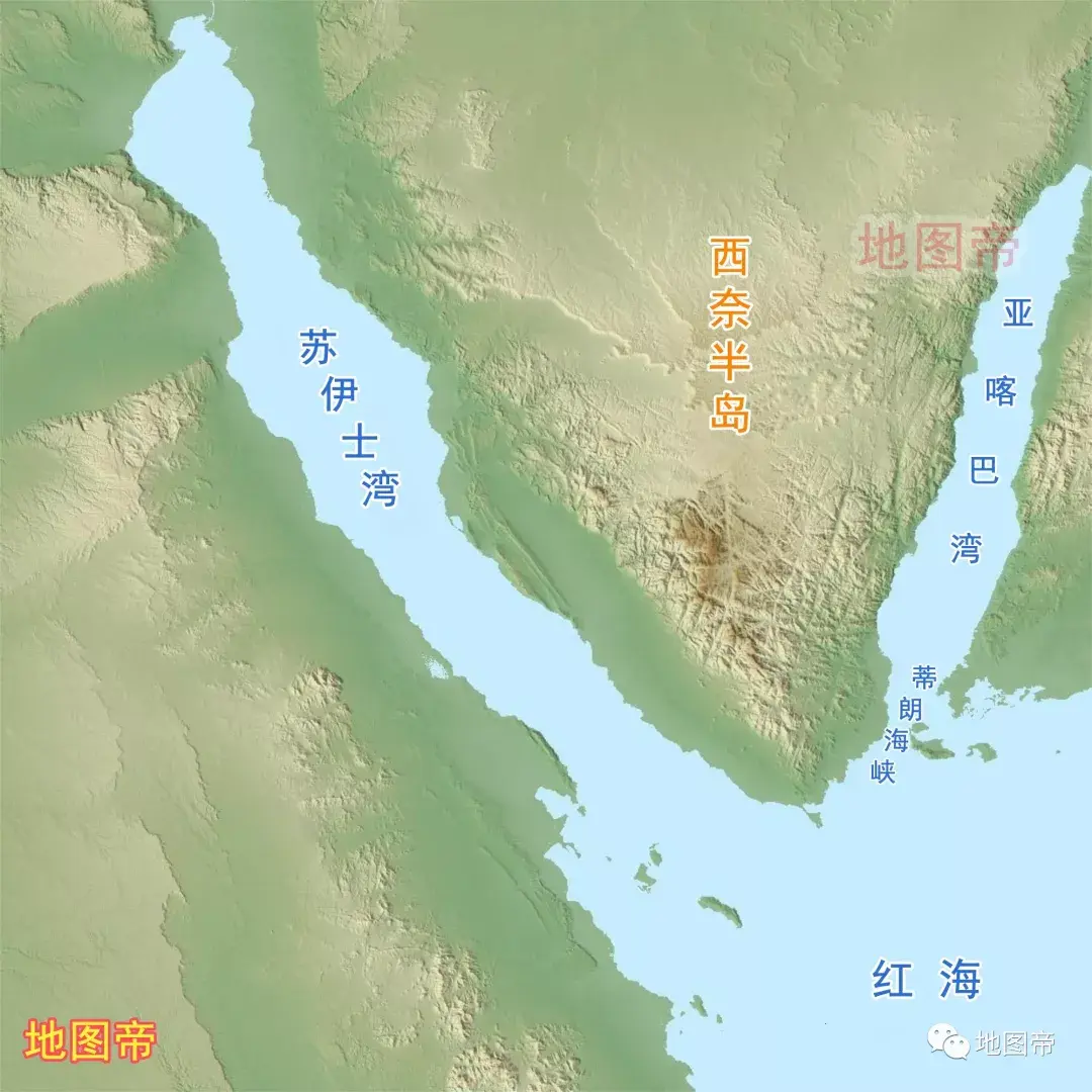 西奈半岛卫星地图图片