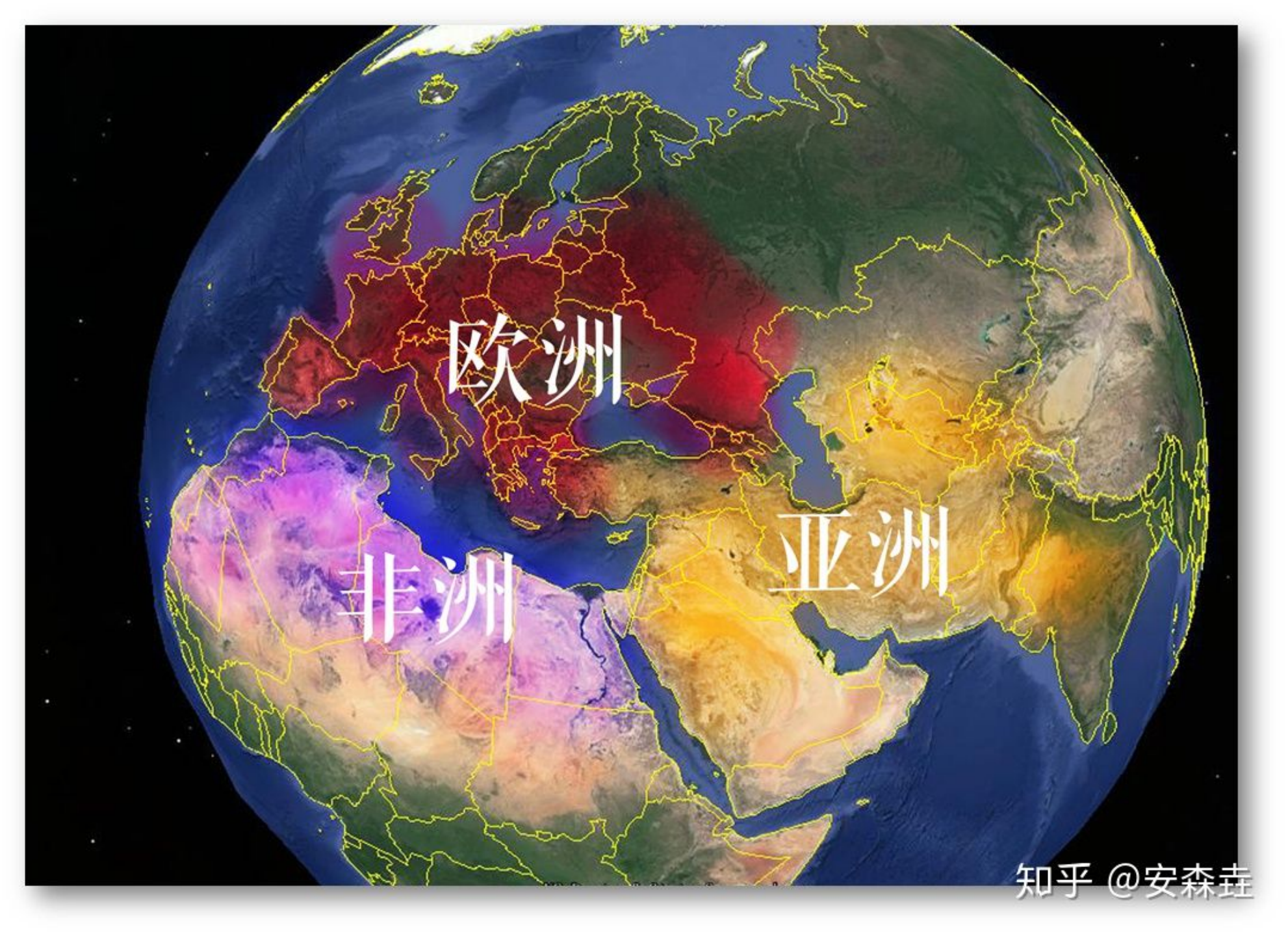 图 17:亚、非、欧位置示意图 图 17:亚、非、欧位置示意图