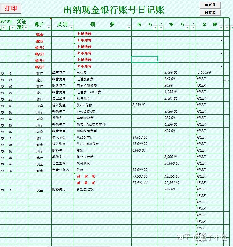 出納-現金銀行賬款日記賬