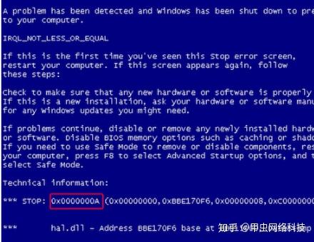 蓝屏代码0x000000a是什么原因引起 蓝屏代码0x000000a解决方法 - 知乎