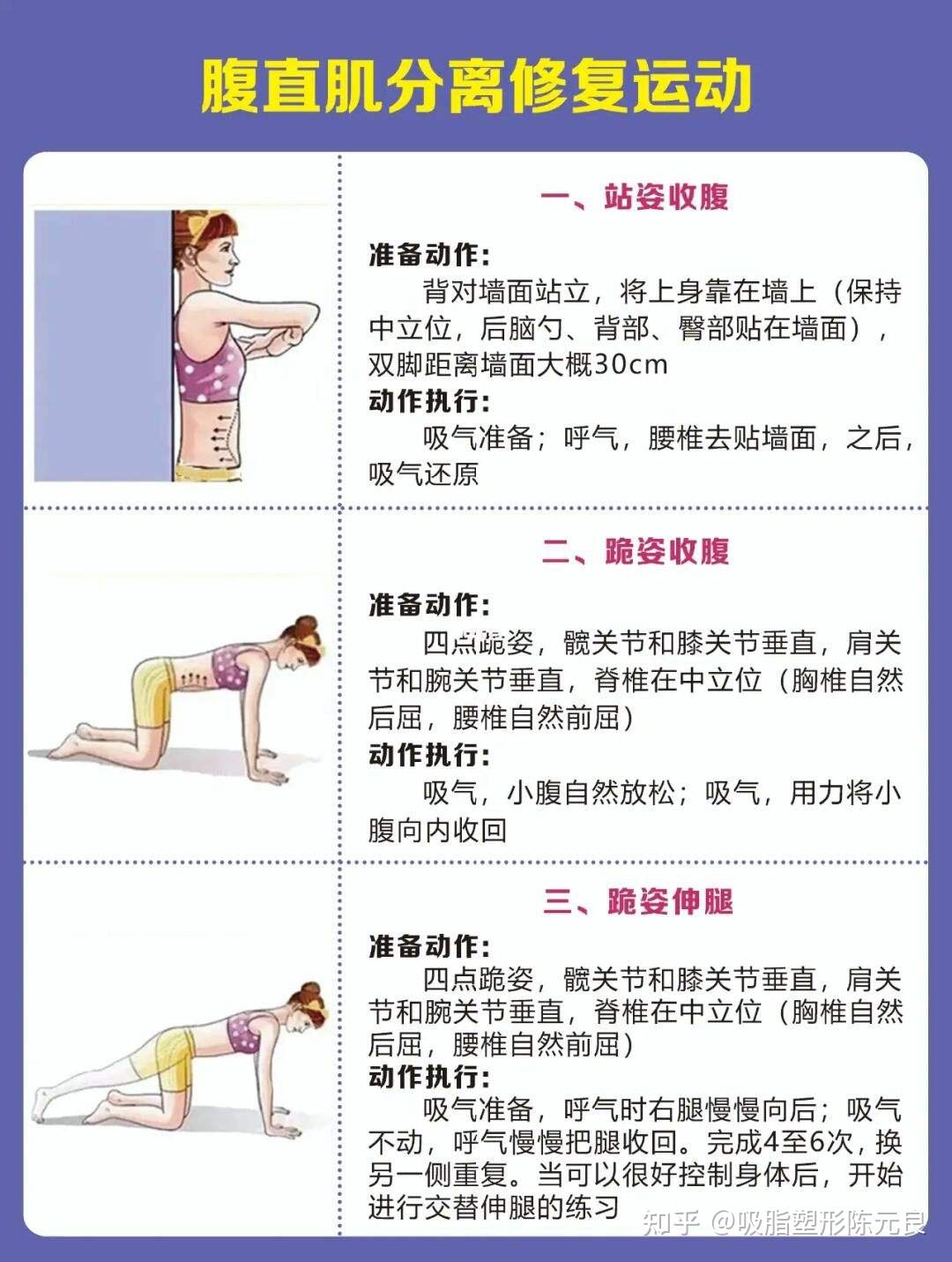 出现腹直肌分离后,哪些动作不宜做?