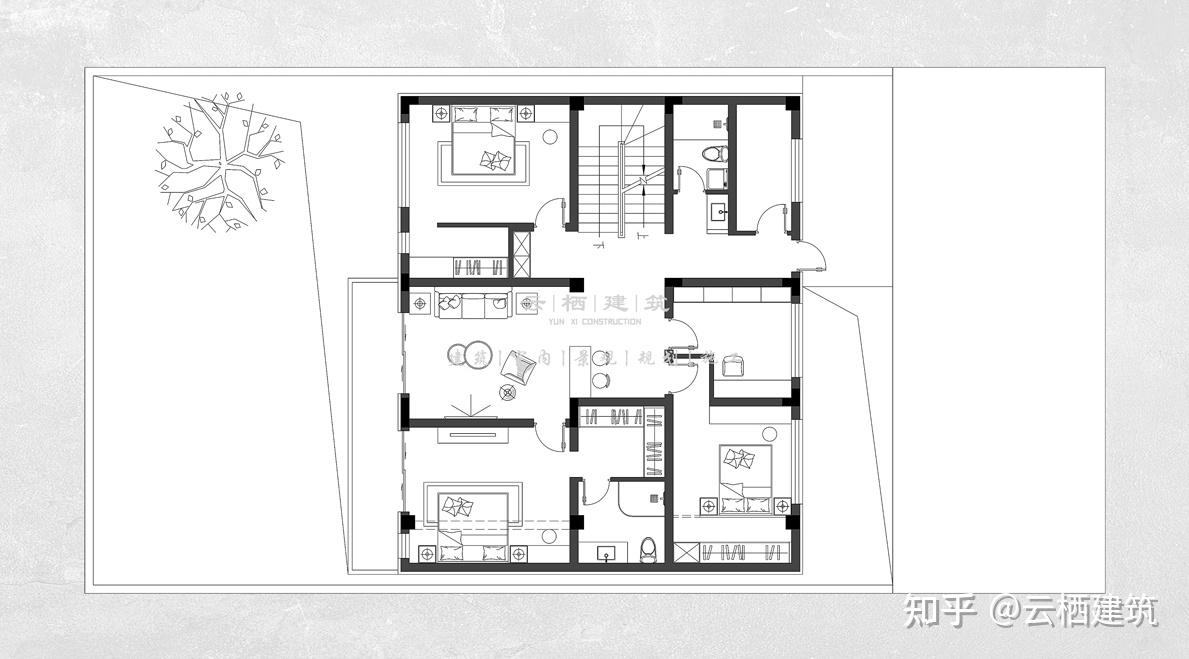 建筑 自建房 房地产别墅建筑设计 开间11米进深12米坐南朝北的自建房