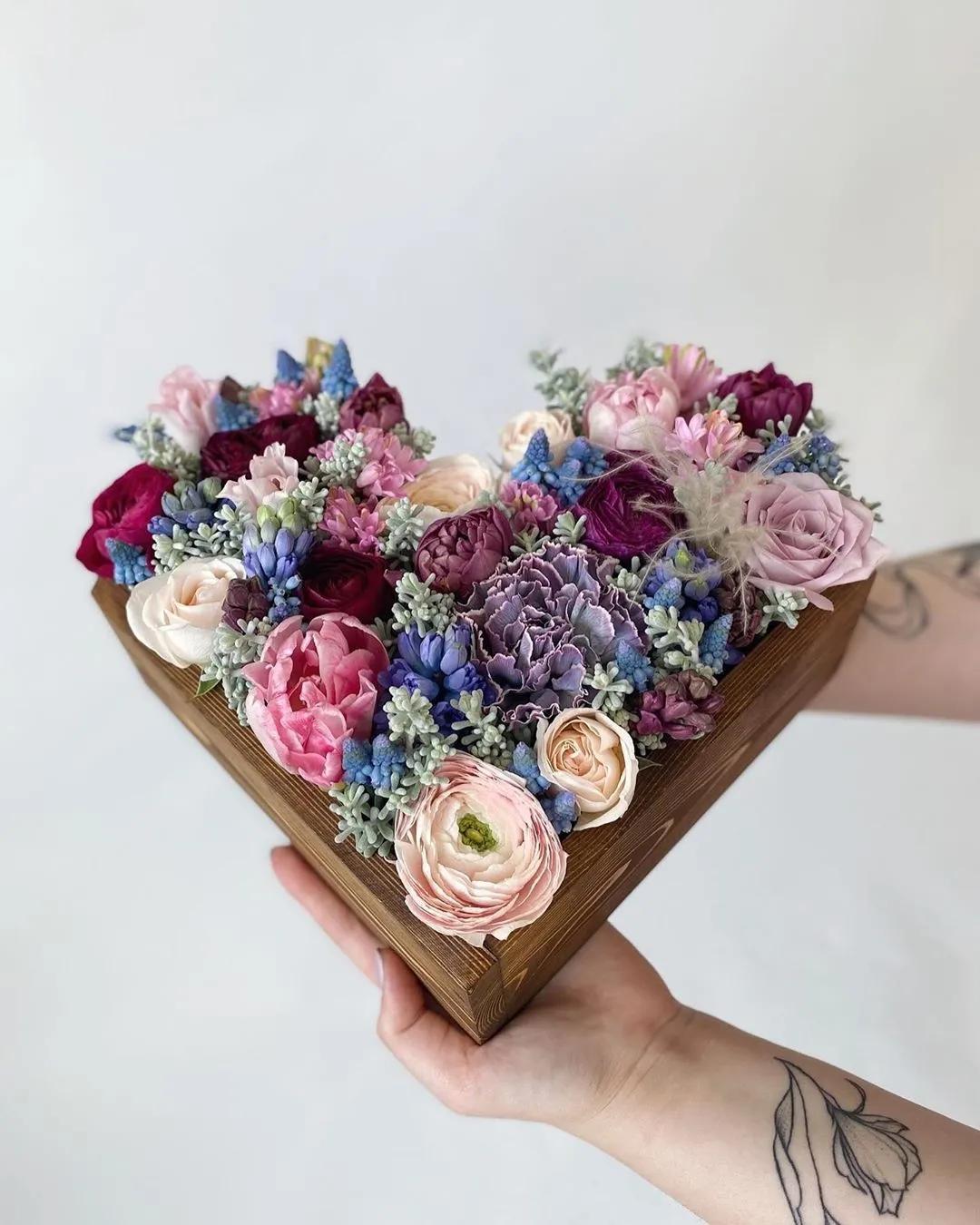 超美俄罗斯flowernaru心型插花图集