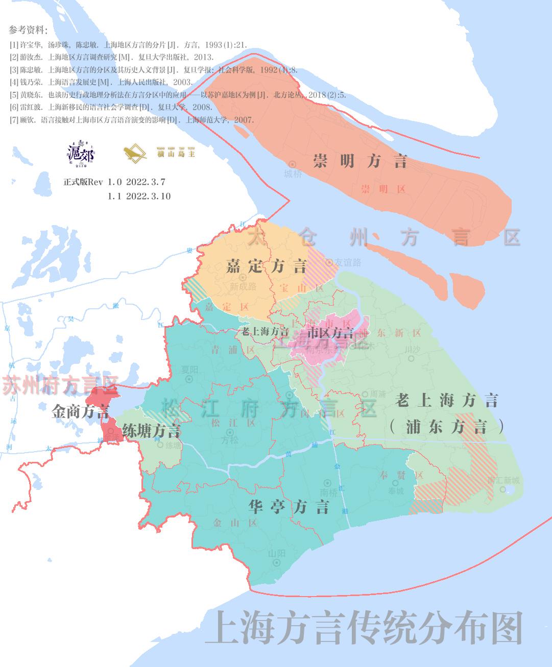 上海方言传统分布图