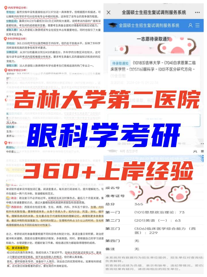 吉林大学临床医学考研西综二院眼科初试复试经验