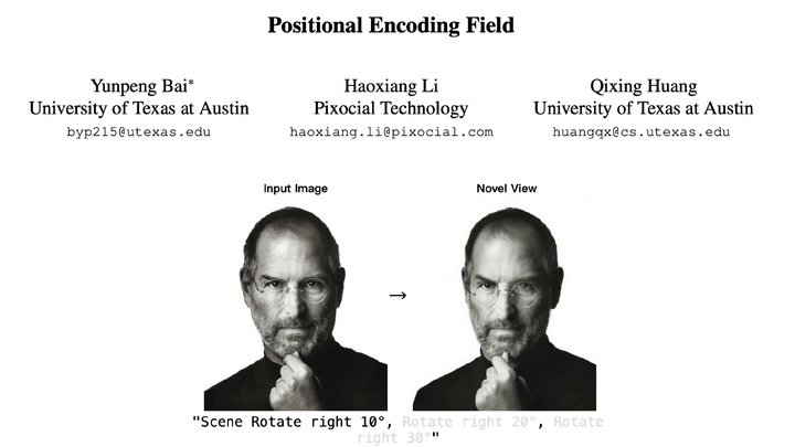 [日报]Positional Encoding Field，UTAustin在RoPE的改动，使DiT实现NVS等空间感知的编辑能力，从新的 ...