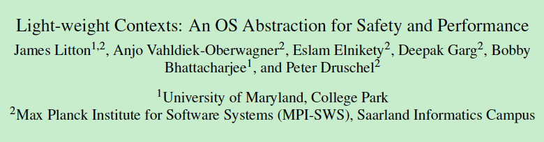 [OSDI 16'] Light-weight Contexts: An OS Abstraction for Safety and ...
