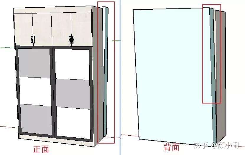 这种柜子量尺时要注意墙体有无倾斜度, 有可能上中
