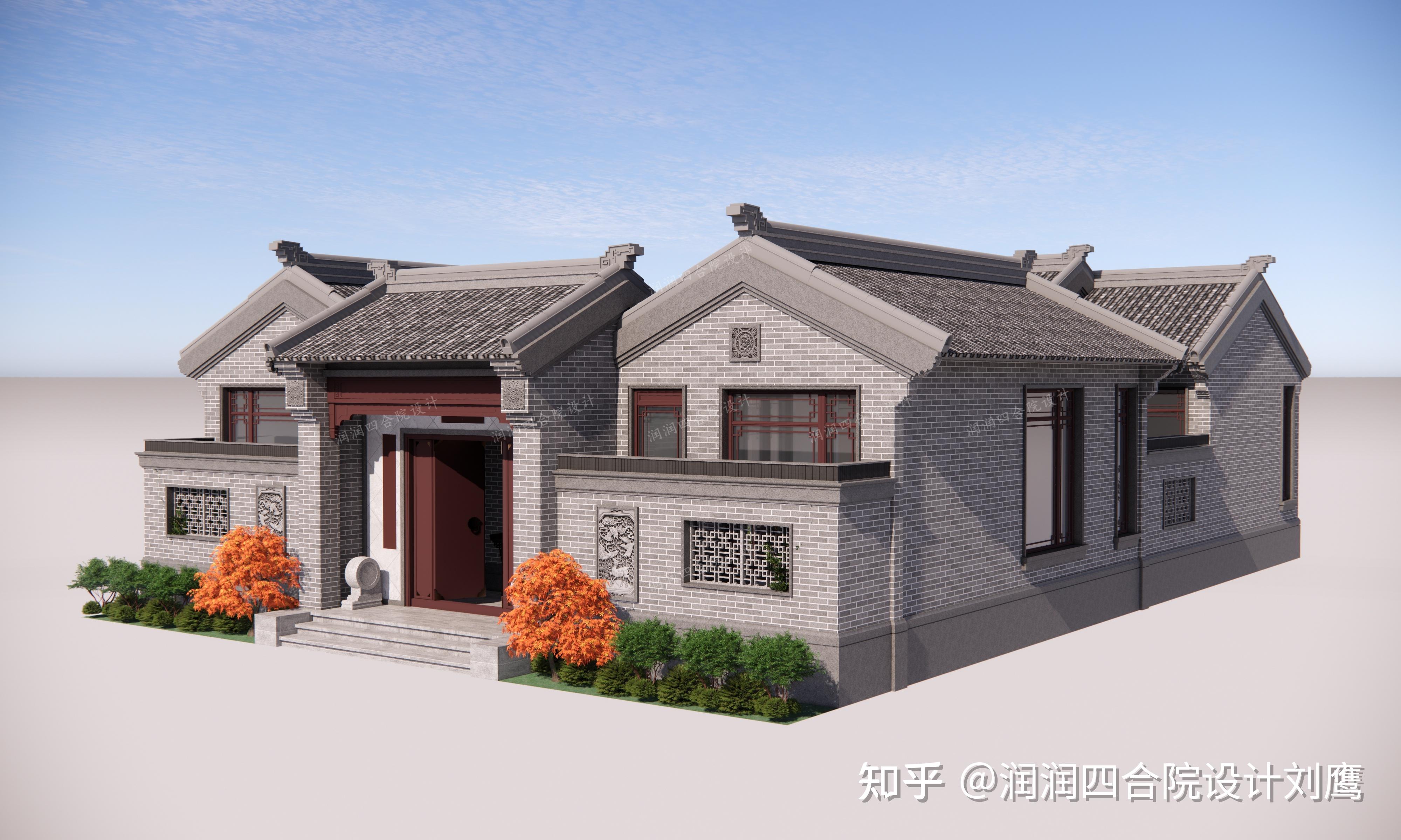 润润四合院设计刘鹰:河北农村一层中式四合院14×21,3房5院 - 知乎