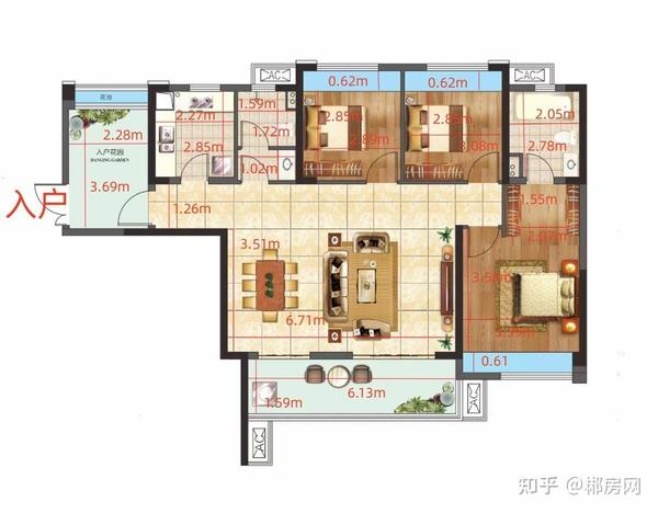 实测郴州泊富君庭建面约133㎡户型，附实测尺寸、实景图！ - 知乎