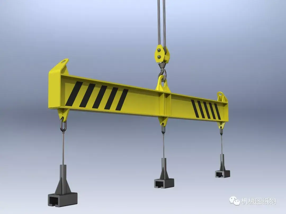 工程机械3points吊梁模型3d图纸solidworks设计