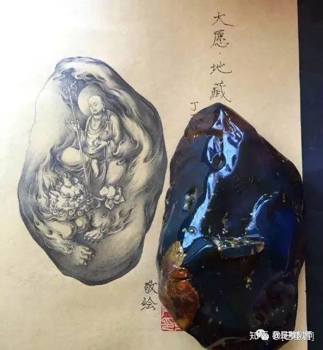 我是雕刻师玉雕素描绘画工笔线描雕刻设计手稿素材
