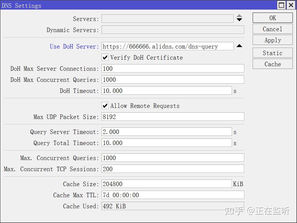  RouterOS DNS Over Https DOH 