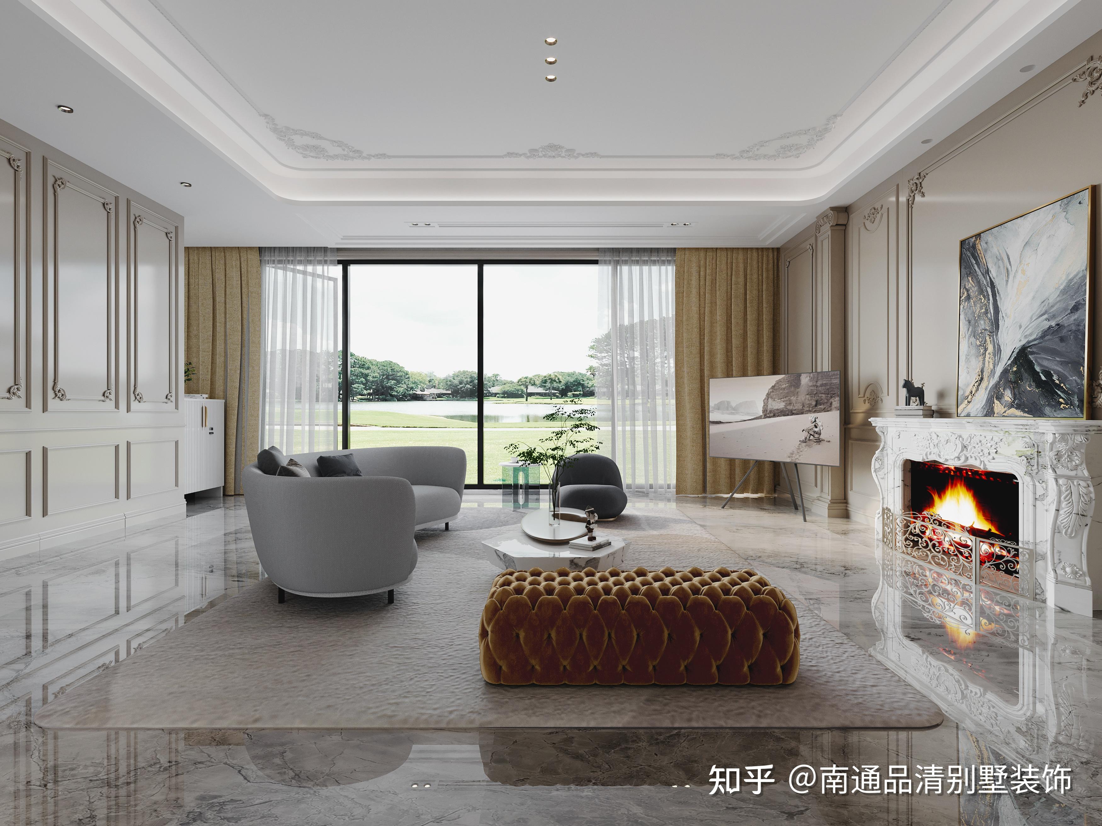 440㎡现代美式别墅南通品清别墅装饰