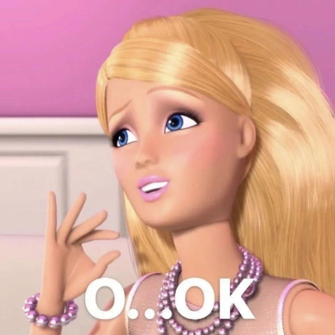 4组芭比娃娃图片改造而成的沙雕表情包