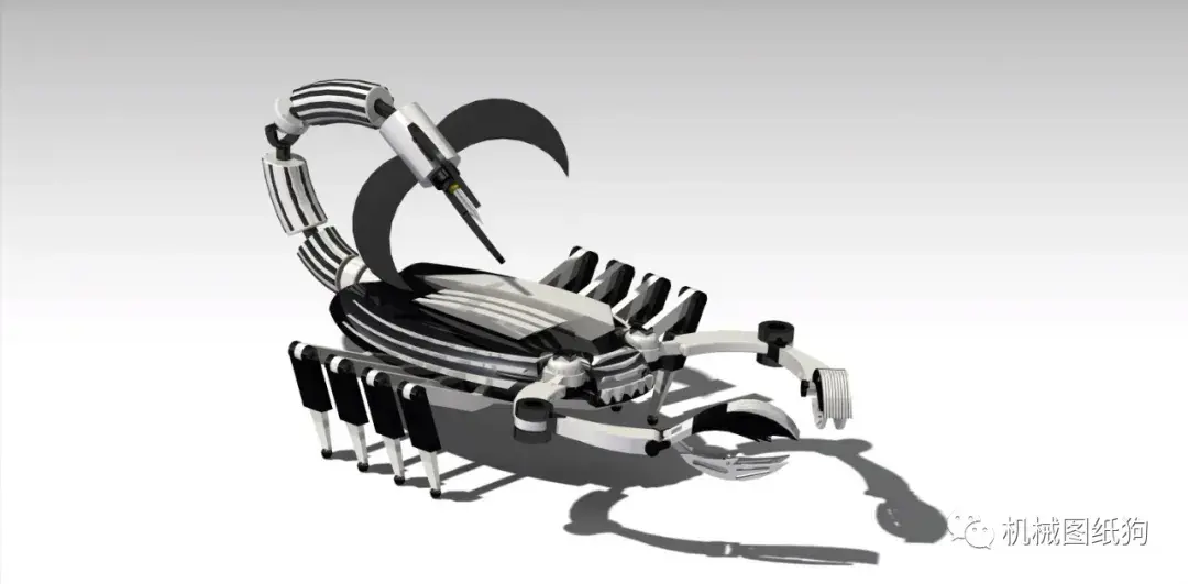 精巧机构scorpion机械仿生蝎子模型3d图纸catia设计