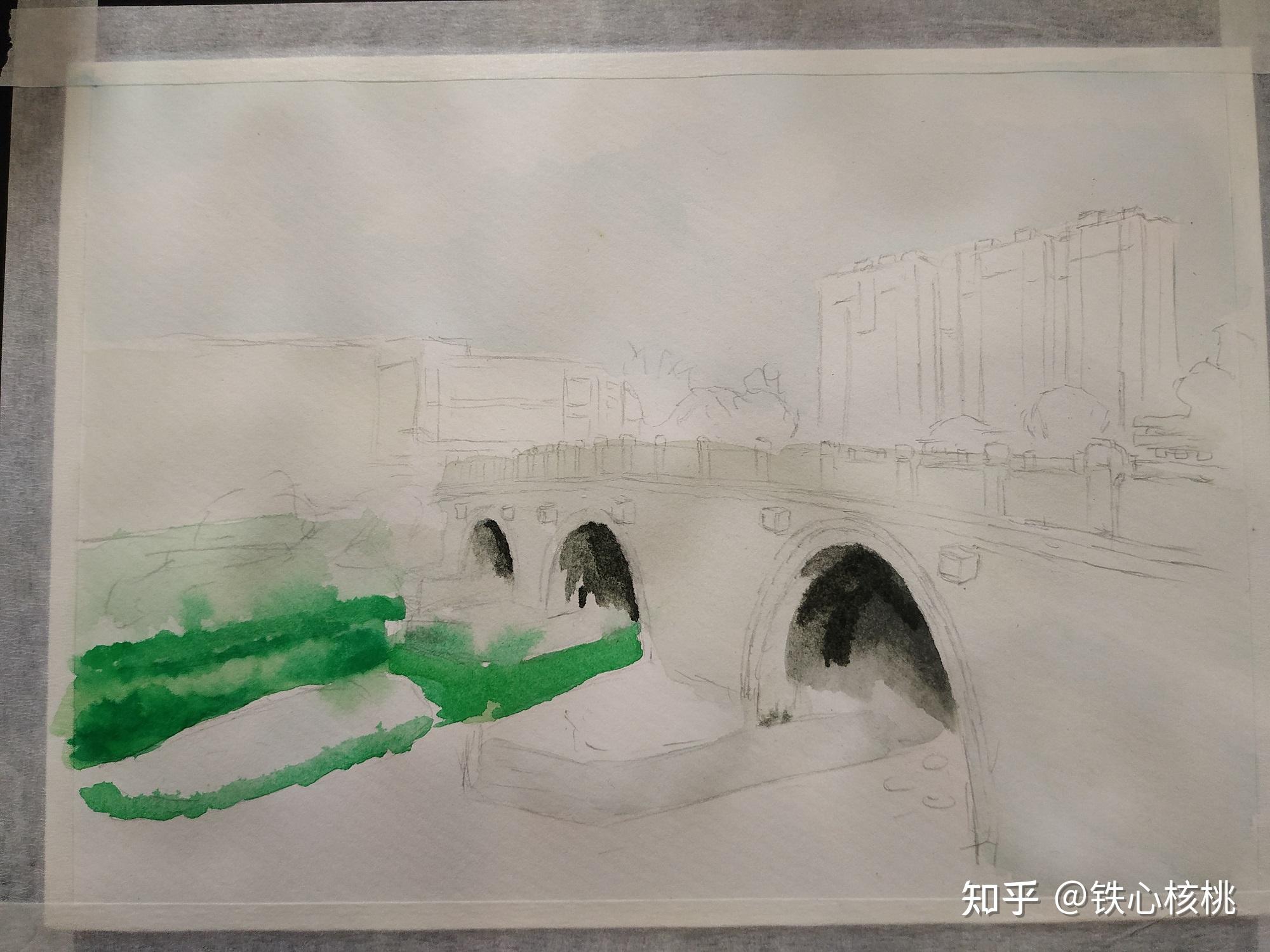 广济桥怎么画(儿童画)图片
