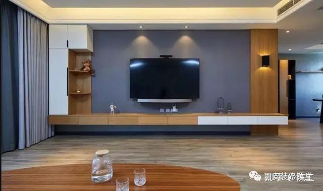 电视墙定制l型收纳柜电视柜省掉了