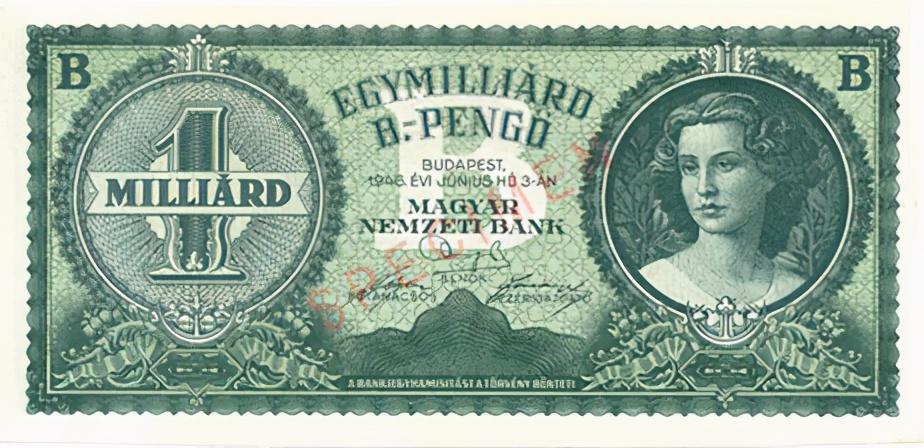4×10 29 1:1世界历史上货币面额最大的货币出现在1946年的匈牙利
