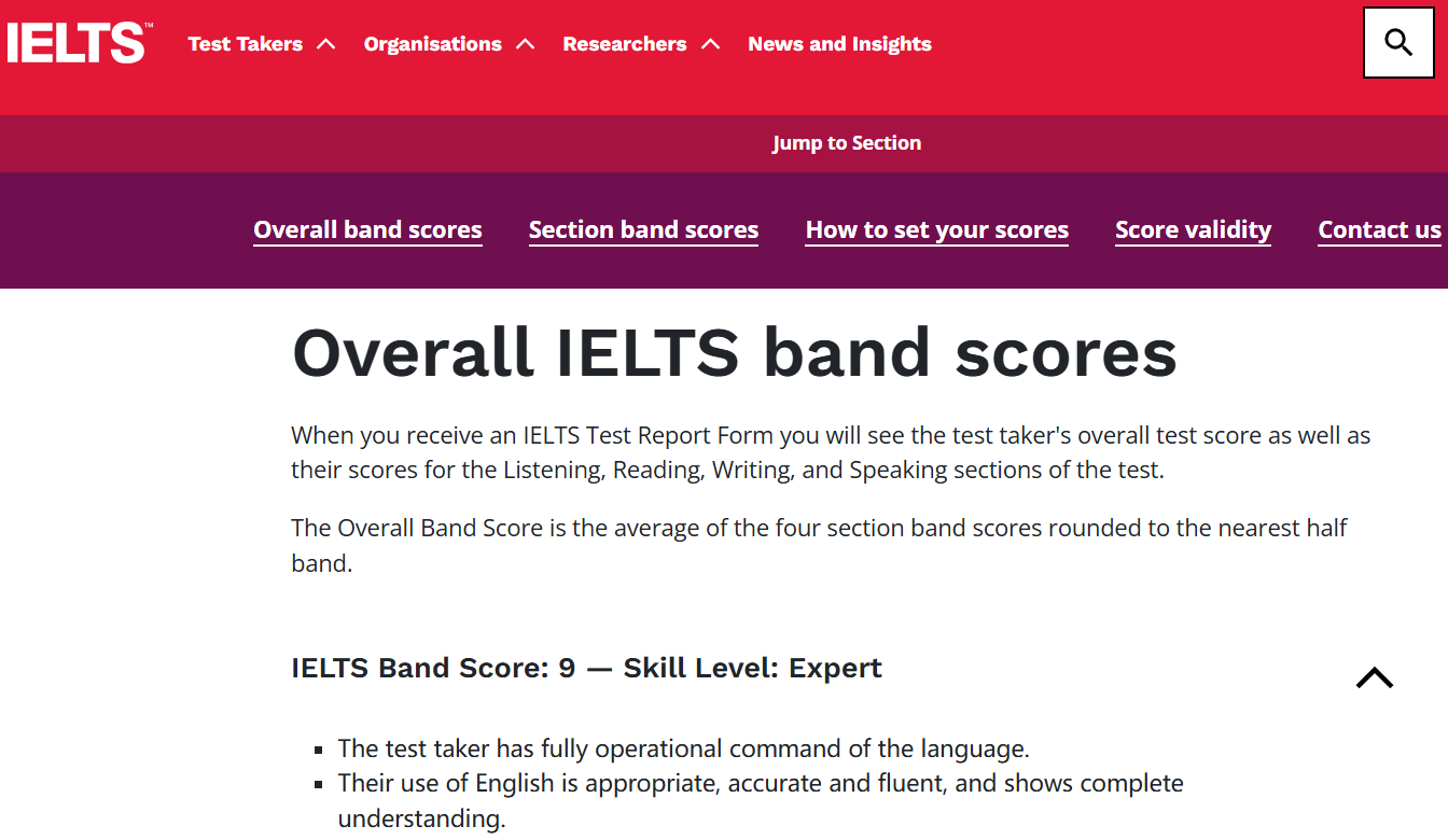 Overall IELTS band scores 雅思总分 - 知乎