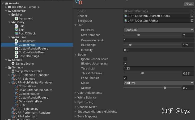  unity 2022 urp14 post stack api 