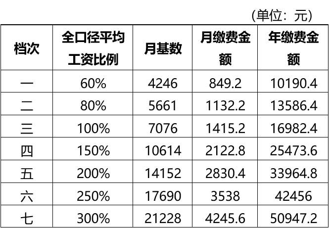 四川灵活就业养老保险缴费档次一览表泸州遂宁