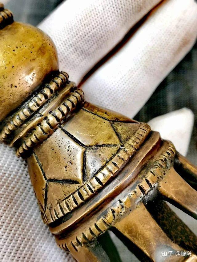 藏传元代天铁桑耶多拉顶级实修法器九股金刚杵