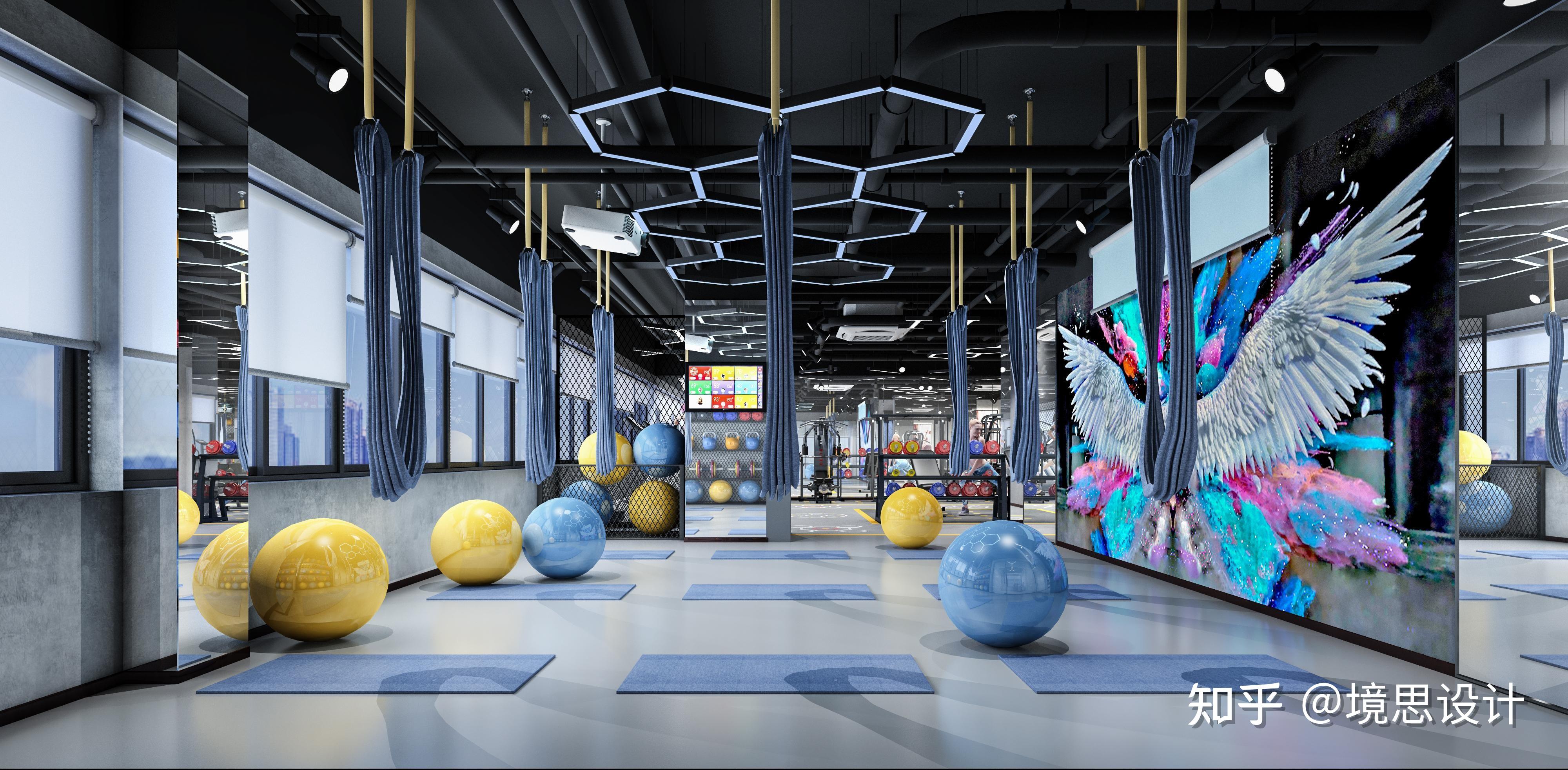 激情中国红300平方工业风格珠海健身房公装设计案例